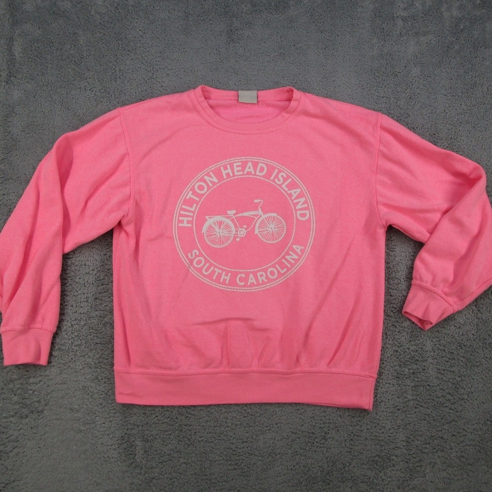 Pacific & Co Hilton Head Island South Carolina Pink Sweatshirt Bicycle Small